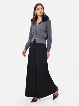 Black trousers in Punto Milano viscose blend
