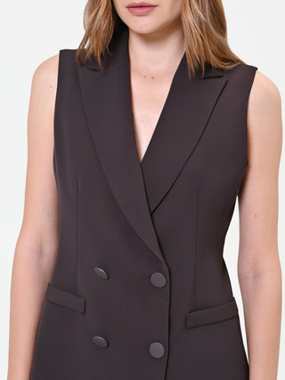 Dark Brown Double-Breasted Vest