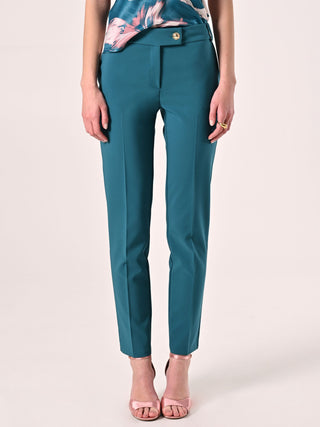 Trousers in Royal Green Technical Fabric