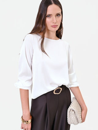 White Satin Blouse