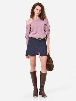 Navy Wrap Miniskirt