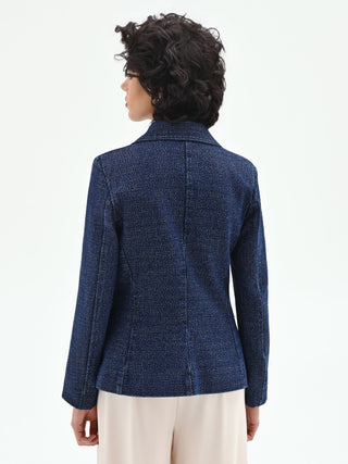 Blue lurex denim blazer jacket