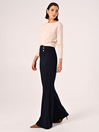 Blue Trousers with Sailor-style Buttons