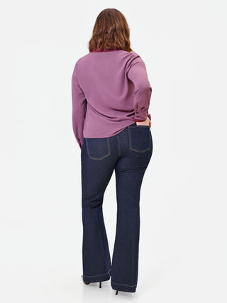 Blaue Curvy High-Waist Flare-Jeans