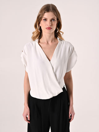 White Asymmetric Blouse