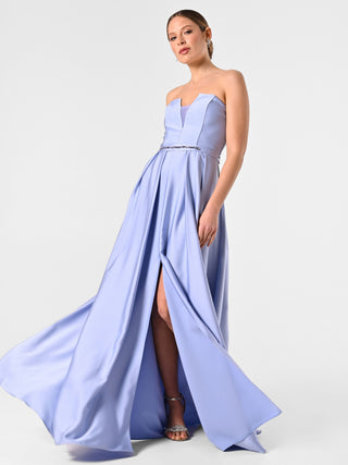 Abito Rinascimento atelier con Gonna a Ruota Azzurro