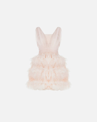 Abito corto in tulle rosa