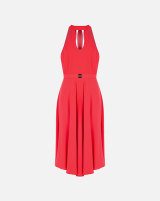Abito midi rosso fragola