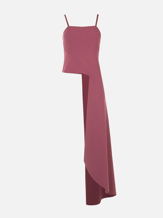 Top asimmetrico color rosa antico