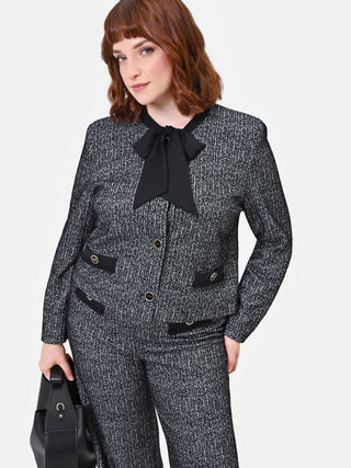Giacca Curvy in bouclé nera