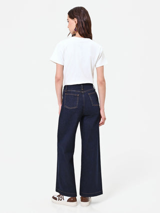 Navy Wide-Leg Sailor Jeans