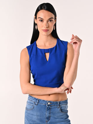 China Blue Crop Top