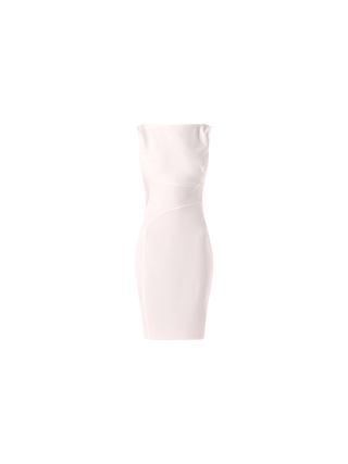 White Scuba Crepe Sheath Dress