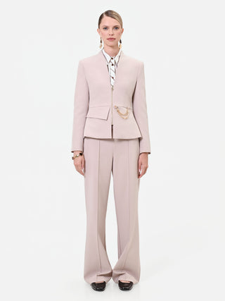 Jacke in Taupe-Beige mit Kettendetail