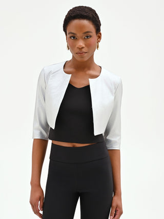 Boléro argenté effet métallisé