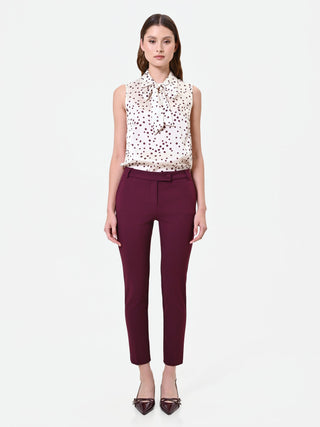 Clean-Lined Burgundy Cigarette Trousers