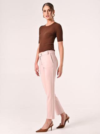 Pale Pink Trousers in Technical Fabric