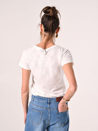 White T-shirt in Viscose Blend