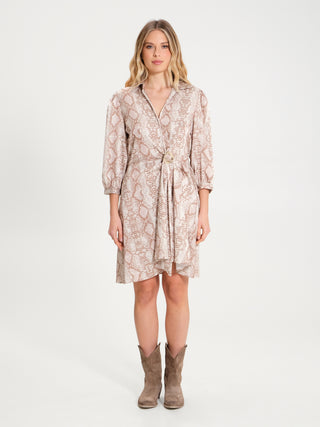 Animal-Print Dress with Ring 