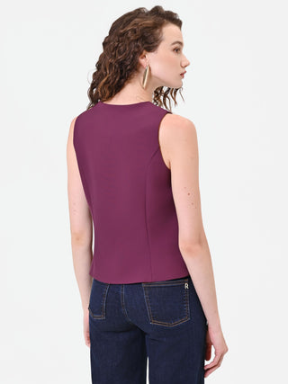 Gilet croisé bordeaux