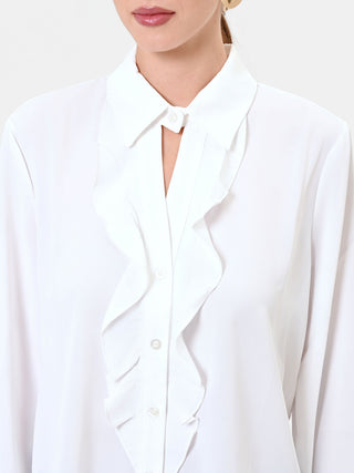 Camicia panna con volant