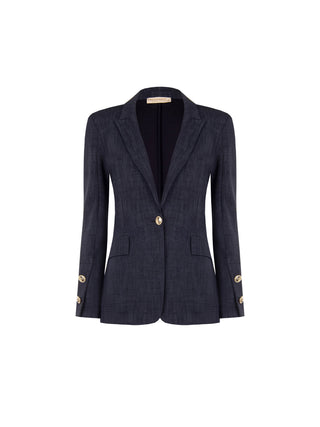Giacca blazer blu navy in punto milano