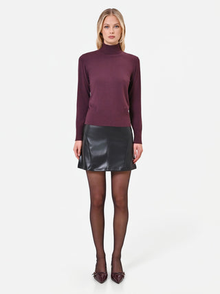 Rollkragenpullover in Bordeaux