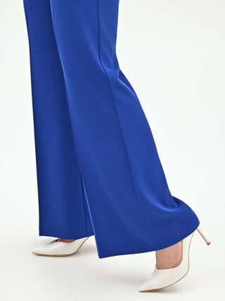 Pantalone Curvy a palazzo blu cina dalla linea fluida in cadi
