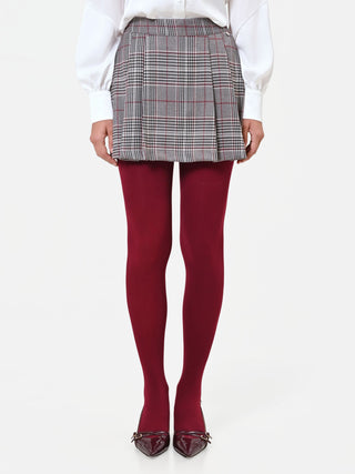 Taupe and Beige Prince of Wales Check Polyviscose Skort