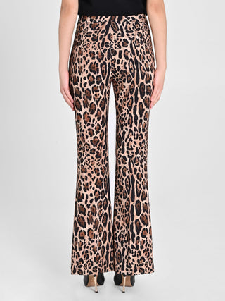 Animal-print Flared Trousers