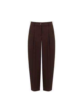 Pantalone marrone testa di moro con pinces
