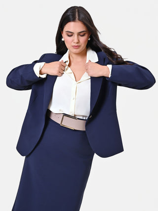 Giacca Curvy Monobottone Blu