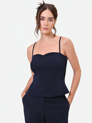 Top Studio bustier gessato blu navy
