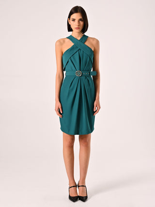 Tubino Verde Reale con Scollo all'Americana