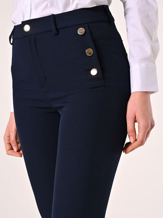 Blue Trousers with Nautical Buttons