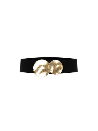 Ceinture large noire à boucle design