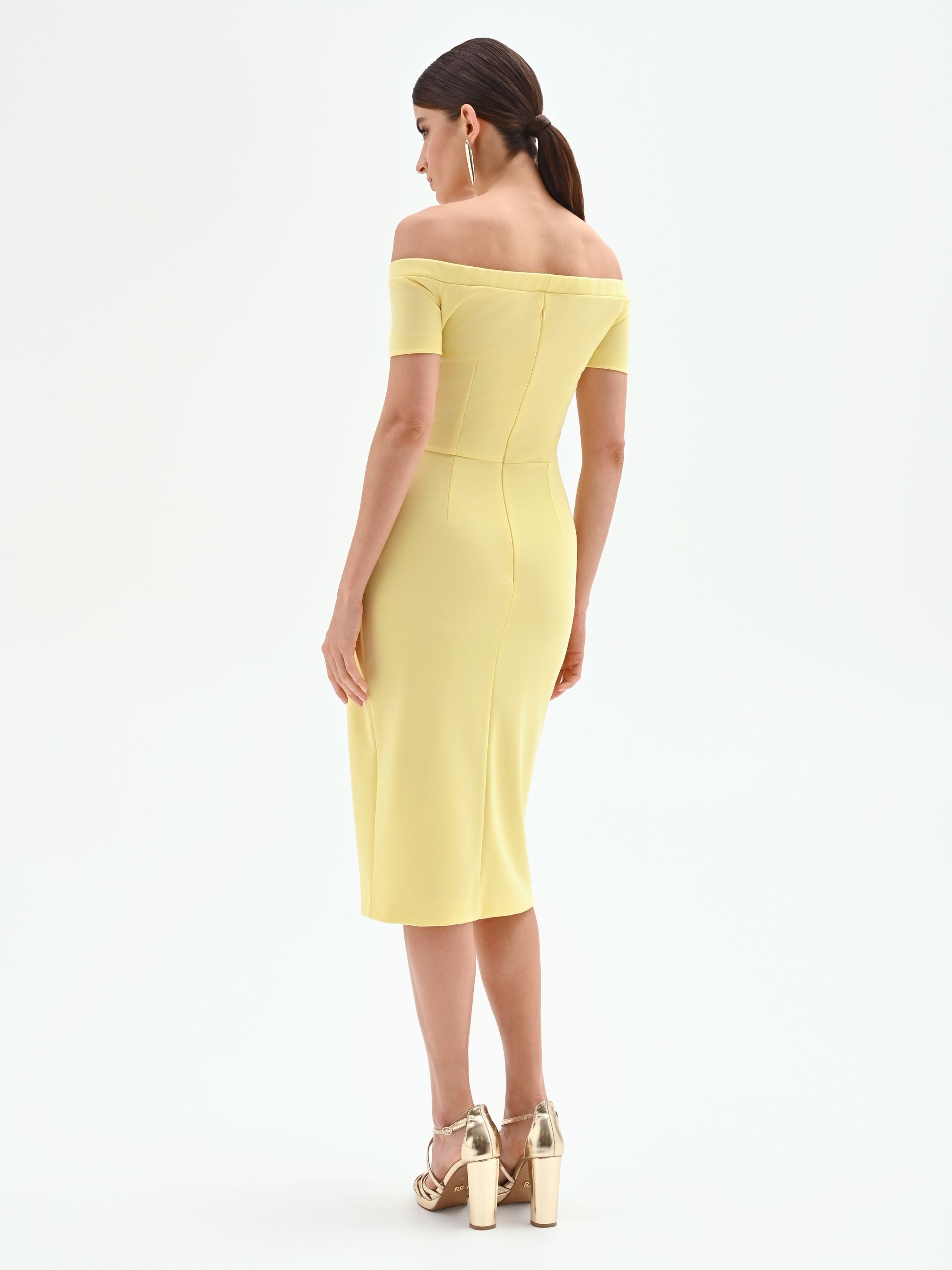 yellow midi sheath dress Lulus | Light Yellow Square Neck Trumpet Midi Dress | Womens | Medium (Available in XS, S, L, XL)