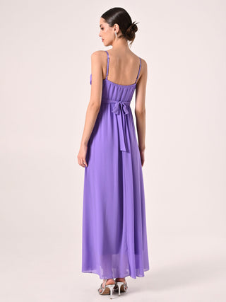 Lilac Empire-Waist Georgette Dress