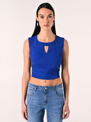 China Blue Crop Top