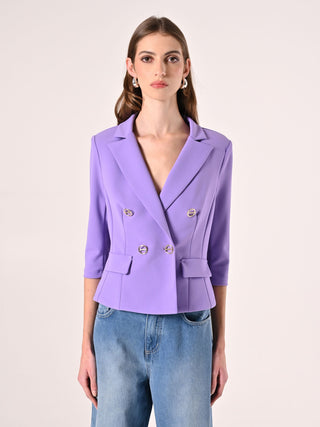 Short Lavender Jacket in Scuba Crepe