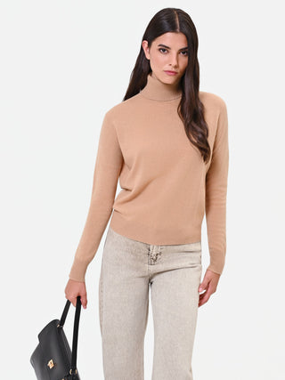 Camel Beige Turtleneck Sweater