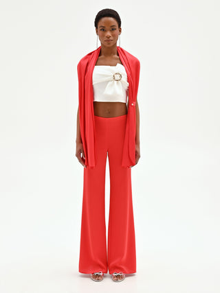 Stola rosso fragola in raso liscio