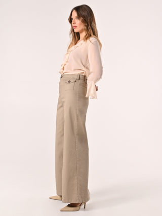 Pantaloni Beige con Patte