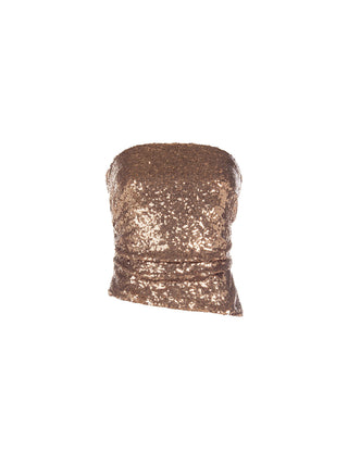 Bronze Draped Bandeau Top