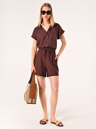 Chocolate Shorts in Linen Cotton