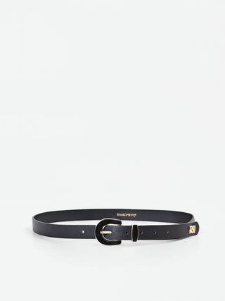 Ceinture noire à boucle dorée