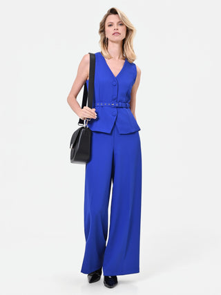 Royalblauer Jumpsuit in Zweiteiler-Optik