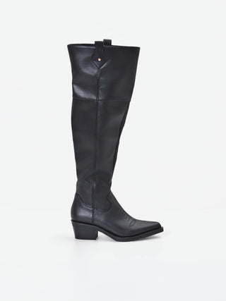Botte cuissarde noire style texan