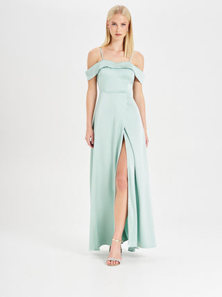 Sage Green Rinascimento atelier off-the-shoulder dress