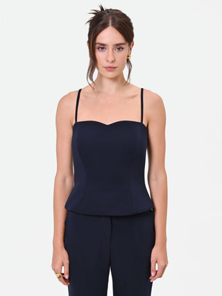 Top Studio bustier gessato blu navy